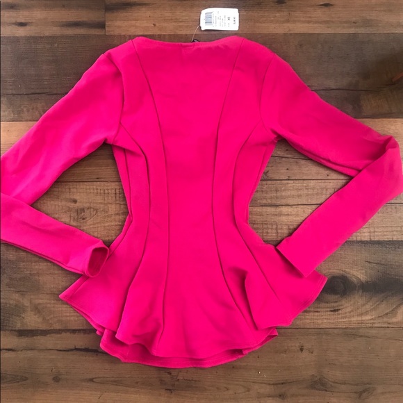 Peplum top- Hot Pink x Windsor Store size XS - Picture 6 of 6
